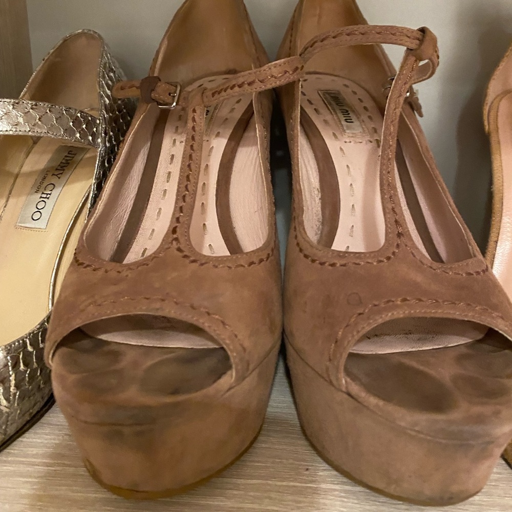 Miu Miu Platform Wedges Size 7.5 - image 3